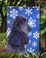 Cocker Spaniel Winter Snowflakes Holiday Flag Garden Size