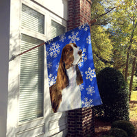 Springer Spaniel Winter Snowflakes Holiday Flag Canvas House Size