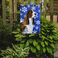 Springer Spaniel Winter Snowflakes Holiday Flag Garden Size