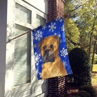 Bullmastiff Winter Snowflakes Holiday Flag Canvas House Size