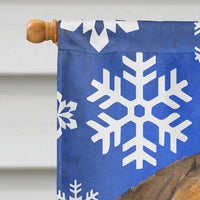 Bullmastiff Winter Snowflakes Holiday Flag Canvas House Size