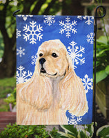 Cocker Spaniel Winter Snowflakes Holiday Flag Garden Size