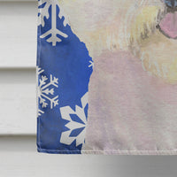 Bichon Frise Winter Snowflakes Holiday Flag Canvas House Size