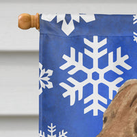 Chesapeake Bay Retriever Winter Snowflakes Holiday Flag Canvas House Size