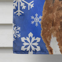 Chesapeake Bay Retriever Winter Snowflakes Holiday Flag Canvas House Size