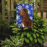 Chesapeake Bay Retriever Winter Snowflakes Holiday Flag Garden Size