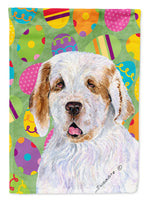 Clumber Spaniel Easter Eggtravaganza Flag Canvas House Size