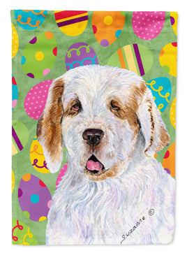 Clumber Spaniel Easter Eggtravaganza Flag Garden Size