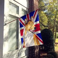 Collie Smooth with English Union Jack British Flag Flag Canvas House Size SS4912CHF
