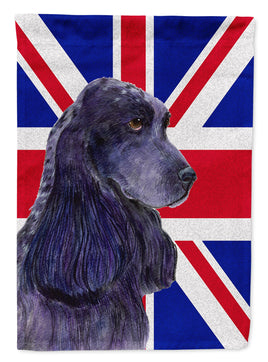 Cocker Spaniel with English Union Jack British Flag Flag Canvas House Size SS4913CHF