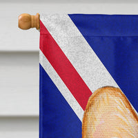 Corgi with English Union Jack British Flag Flag Canvas House Size SS4928CHF