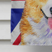 Corgi with English Union Jack British Flag Flag Canvas House Size SS4928CHF