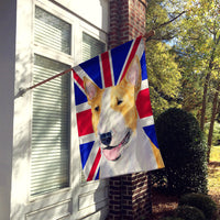 Bull Terrier with English Union Jack British Flag Flag Canvas House Size SS4938CHF