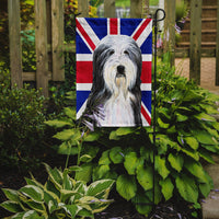 Bearded Collie with English Union Jack British Flag Flag Garden Size
