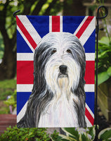 Bearded Collie with English Union Jack British Flag Flag Garden Size