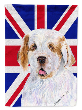 Clumber Spaniel with English Union Jack British Flag Flag Garden Size SS4942GF