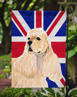 Cocker Spaniel Buff with English Union Jack British Flag Flag Garden Size