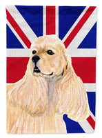 Cocker Spaniel Buff with English Union Jack British Flag Flag Garden Size