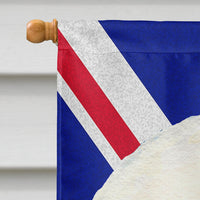 Bichon Frise with English Union Jack British Flag Flag Canvas House Size SS4968CHF