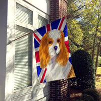 Cavalier Spaniel with English Union Jack British Flag Flag Canvas House Size SS4969CHF