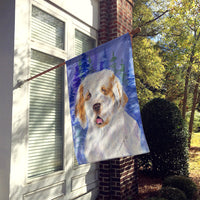 Clumber Spaniel Flag Canvas House Size