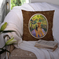 Airedale Decorative   Canvas Fabric Pillow
