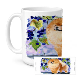 Caroline's Treasures SS8251CM15 Pomeranian Coffee Mug, 15 ounce, multicolor