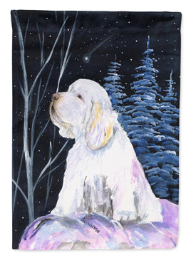 Clumber Spaniel Flag Canvas House Size