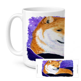 Caroline's Treasures SS8417CM15 Shiba Inu Coffee Mug, 15 ounce, multicolor