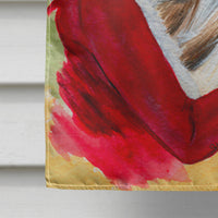 Lady driving with her Shih Tzu Flag Canvas House Size