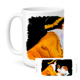 Caroline's Treasures SS8540CM15 Lady with her Japanese Chin Coffee Mug, 15 ounce, multicolor
