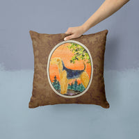 Airedale Decorative   Canvas Fabric Pillow