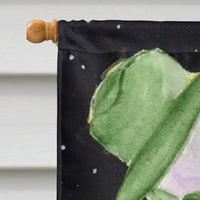 Snowman with English Springer Spaniel Flag Canvas House Size