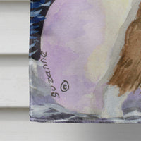 Snowman with English Springer Spaniel Flag Canvas House Size