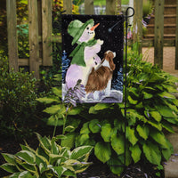 Snowman with English Springer Spaniel Flag Garden Size