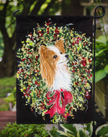 Christmas Wreath Papillon Flag Garden Size