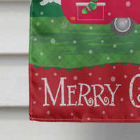 Christmas Vintage Glamping Trailer Flag Canvas House Size VHA3018CHF