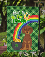 Chocolate and Tan Dachshund St. Patrick's Day Flag Garden Size