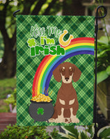 Chocolate and Cream Dachshund St. Patrick's Day Flag Garden Size