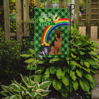 Black and Tan German Shepherd St. Patrick's Day Flag Garden Size