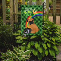 Apricot Pug St. Patrick's Day Flag Garden Size