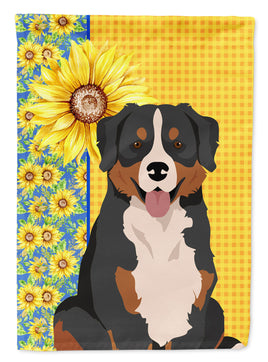 Summer Sunflowers Bernese Mountain Dog Flag Garden Size