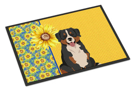 Summer Sunflowers Bernese Mountain Dog Indoor or Outdoor Mat 24x36