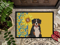 Summer Sunflowers Bernese Mountain Dog Indoor or Outdoor Mat 18x27