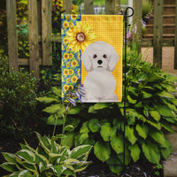 Summer Sunflowers Bichon Frise Flag Garden Size