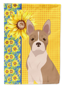 Summer Sunflowers Fawn Boston Terrier Flag Garden Size