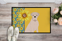 Summer Sunflowers Natural Eared White Boxer Indoor or Outdoor Mat 24x36