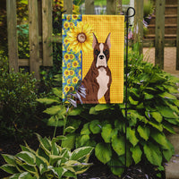 Summer Sunflowers Red Brindle Boxer Flag Garden Size