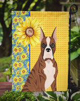 Summer Sunflowers Red Brindle Boxer Flag Garden Size