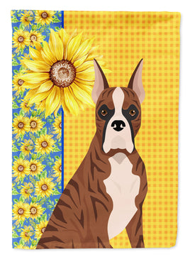 Summer Sunflowers Red Brindle Boxer Flag Garden Size